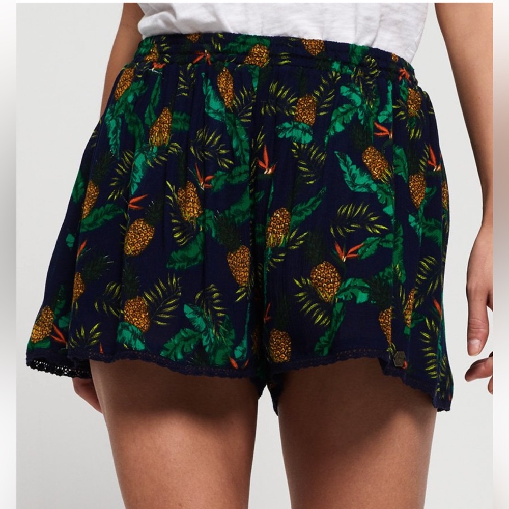 Superdry Dylan beach shorts, pineapple print, size 6